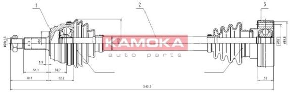 KAMOKA Drive shaft Article number: VW1138919 cheaply