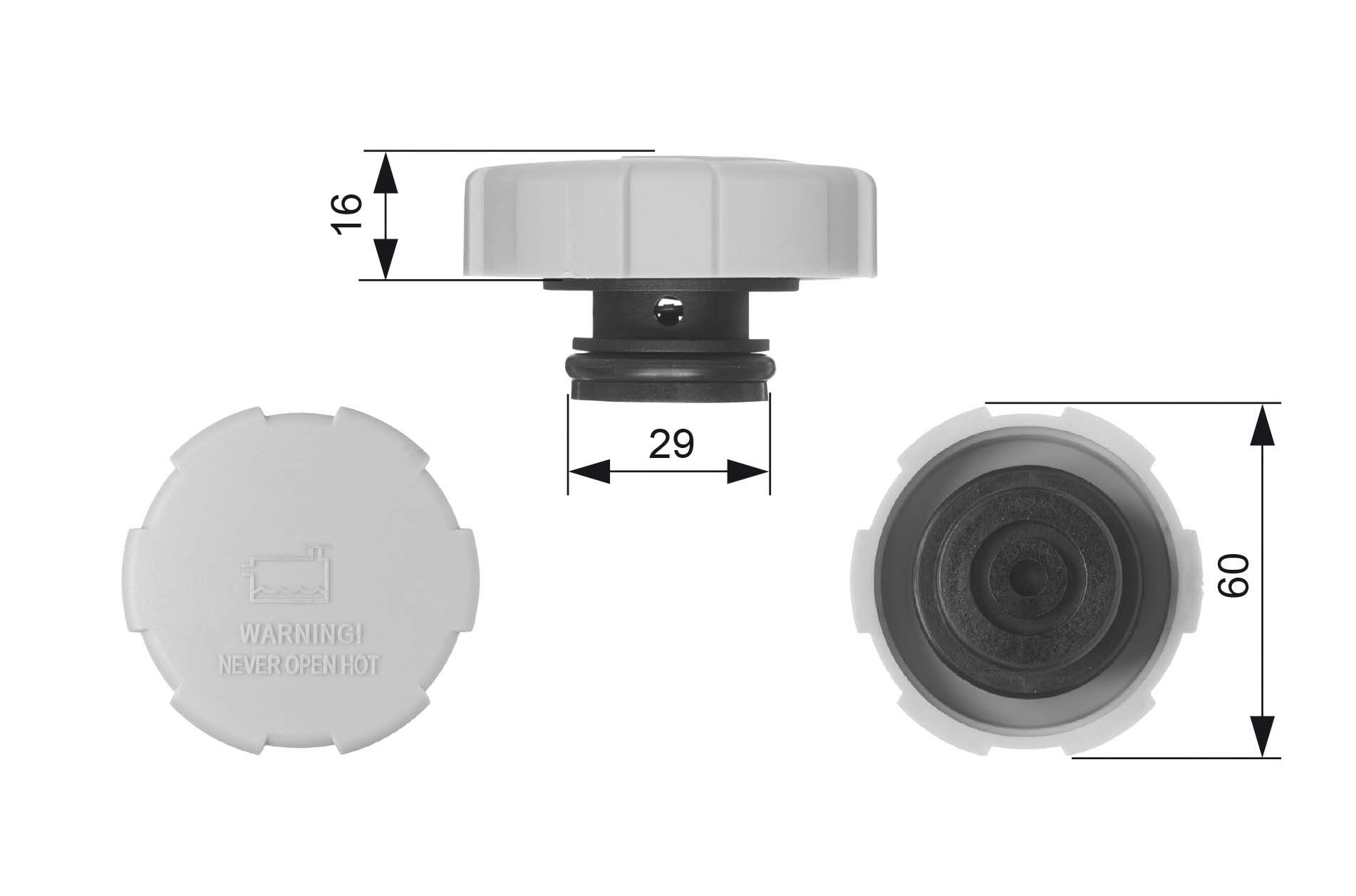 GATES Expansion tank cap Article number: RC231 cheaply