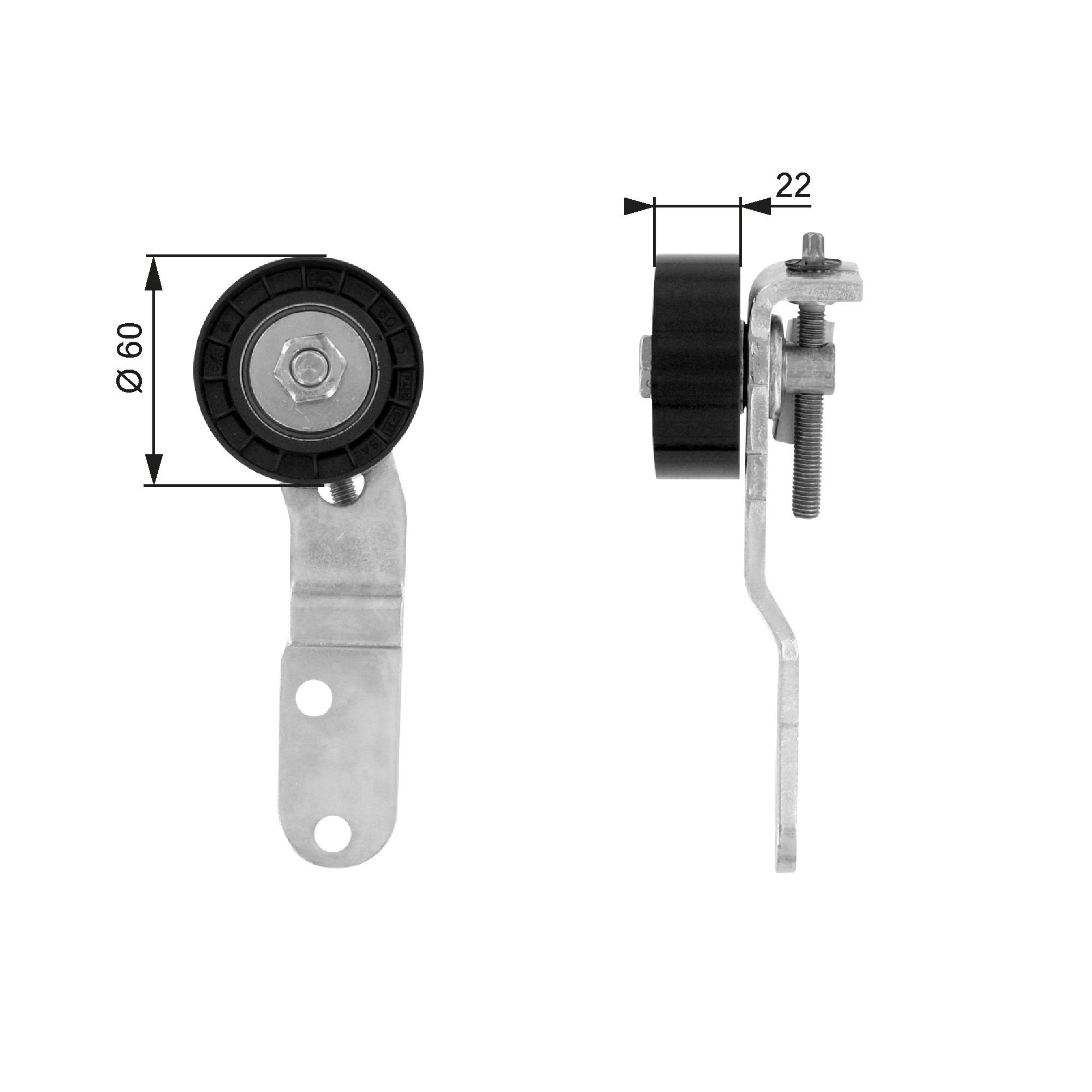 GATES Deflection / Guide Pulley, v-ribbed belt Article number: T36074 cheaply