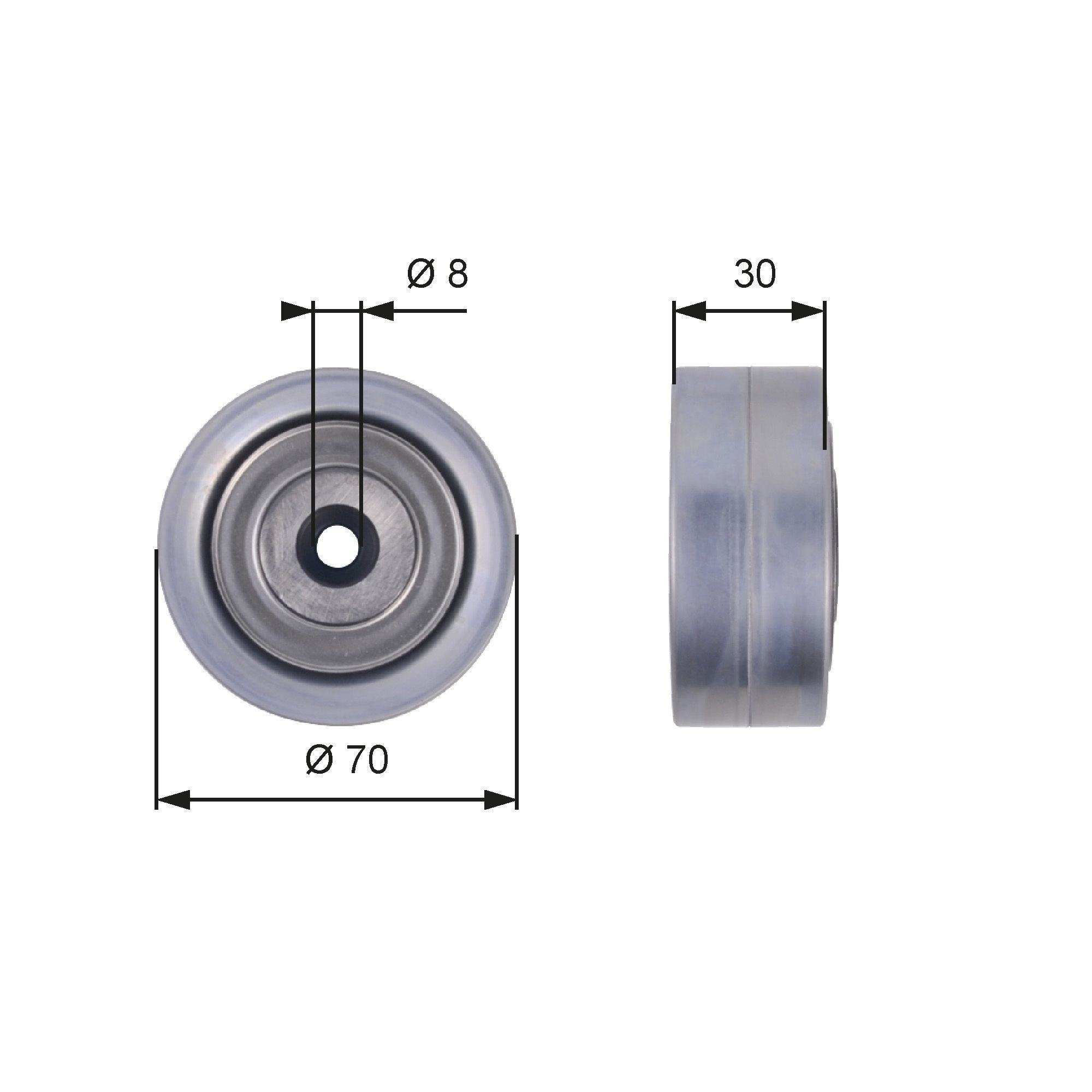 GATES Deflection / Guide Pulley, v-ribbed belt Article number: T36386 cheaply