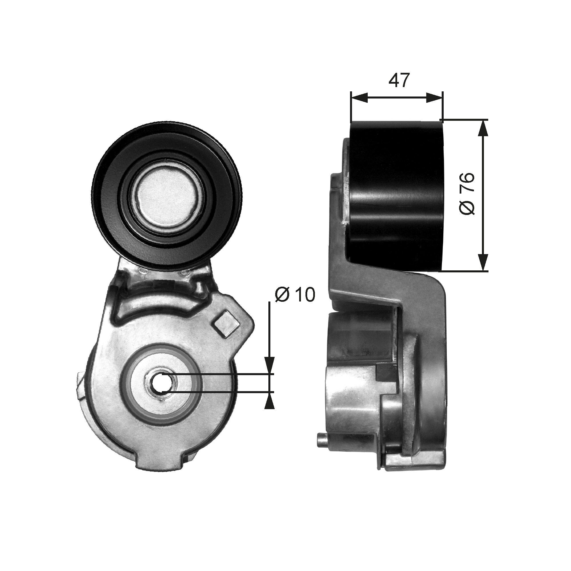 GATES Belt Tensioner, v-ribbed belt DriveAlign® Article number: T38566 cheaply