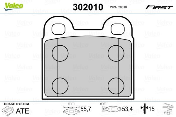 VALEO Brake pad set Article number: 302010 cheaply