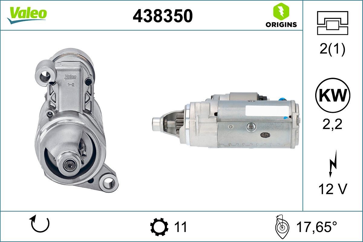 VALEO Starter motor Article number: 438350 cheaply
