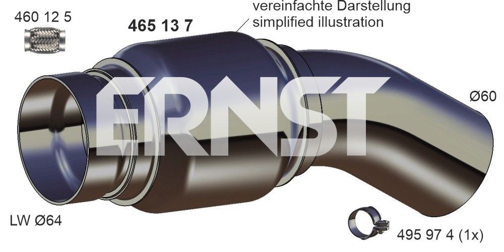 ERNST Flex Hose, exhaust system Article number: 465137 cheaply