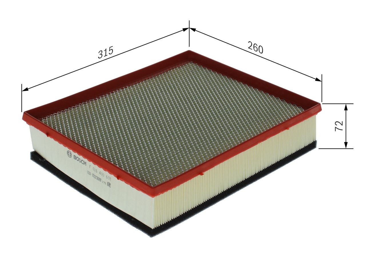 BOSCH Air filter Article number: F 026 400 609 cheaply