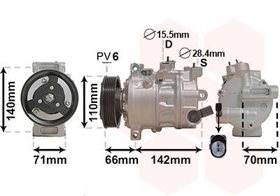 VAN WEZEL Air conditioning compressor Article number: 0301K703 cheaply