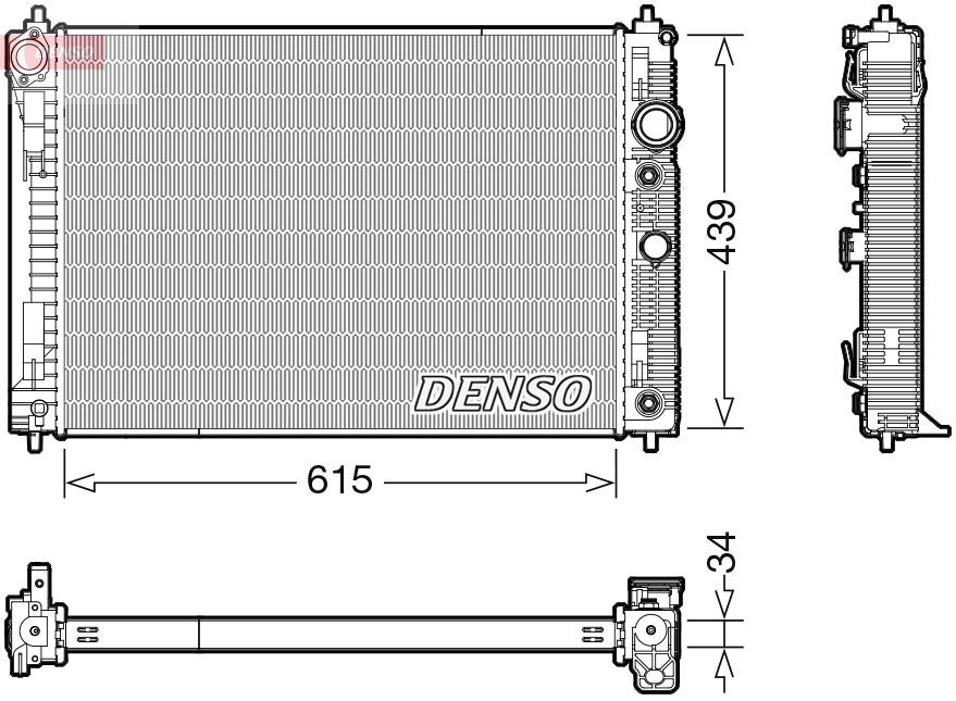 DENSO Engine radiator Article number: DRM46045 cheaply