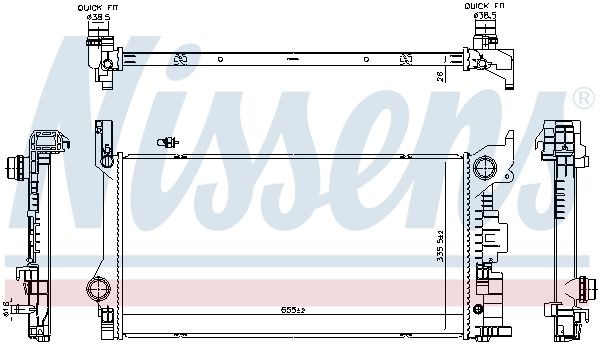 NISSENS Engine radiator Article number: 606565 cheaply