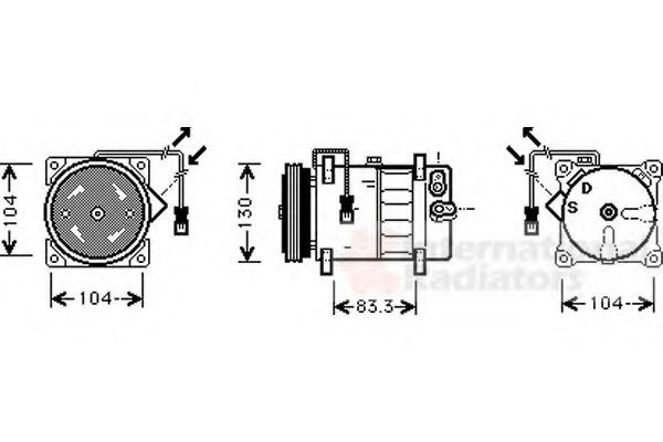 VAN WEZEL Air conditioning compressor Article number: 2500K022 cheaply