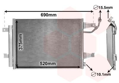 VAN WEZEL Air conditioning condenser Article number: 32005177 cheaply
