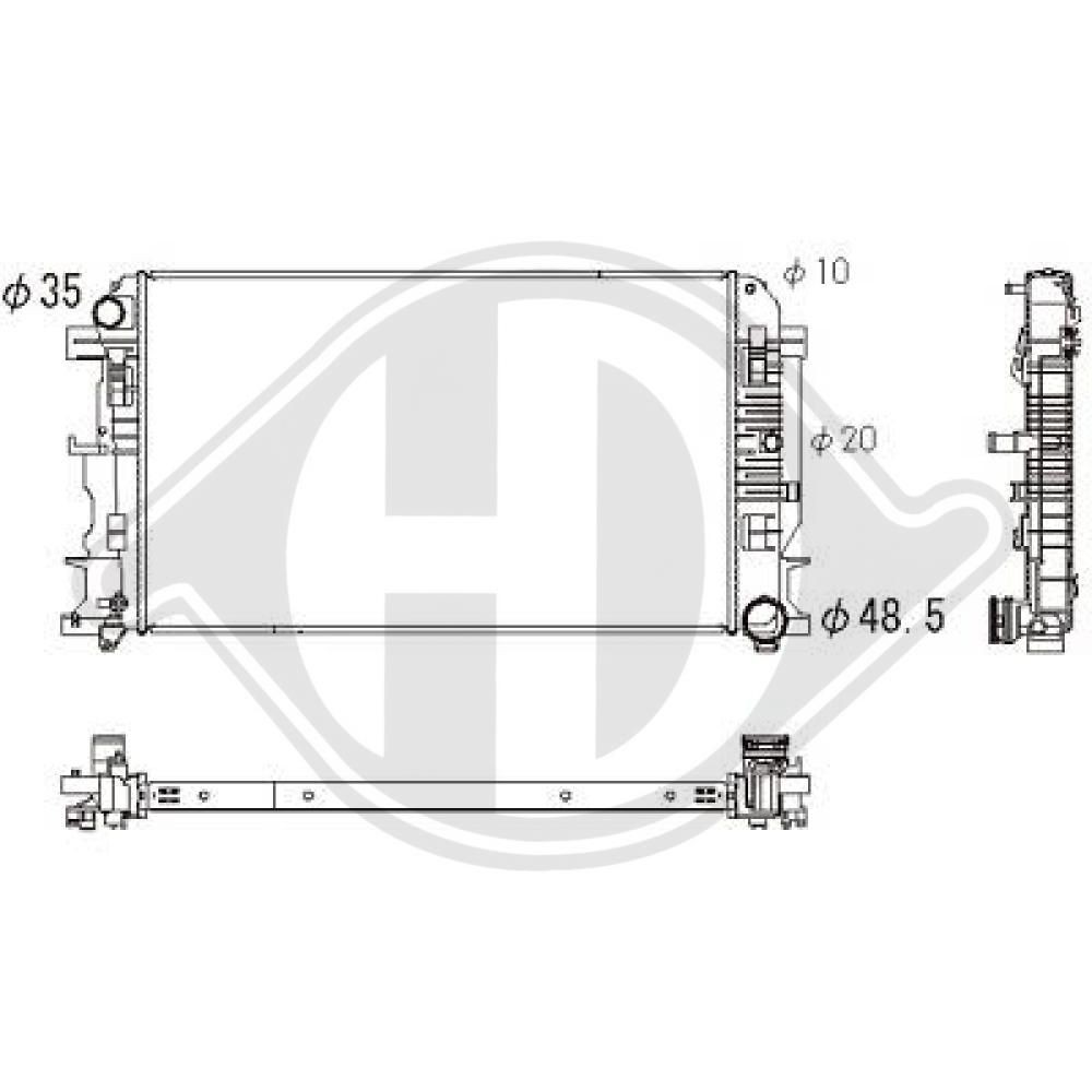 DIEDERICHS Engine radiator Article number: DCM3870 cheaply