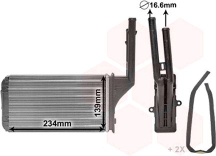 VAN WEZEL Heater matrix Article number: 40006049 cheaply