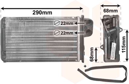 VAN WEZEL Heater matrix Article number: 40006100 cheaply