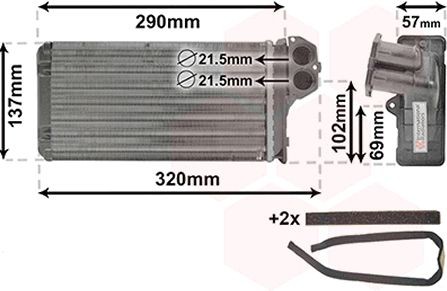 VAN WEZEL Heater matrix *** IR PLUS *** Article number: 40006226 cheaply