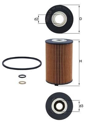 MAHLE ORIGINAL Oil filter Article number: OX 1158D cheaply