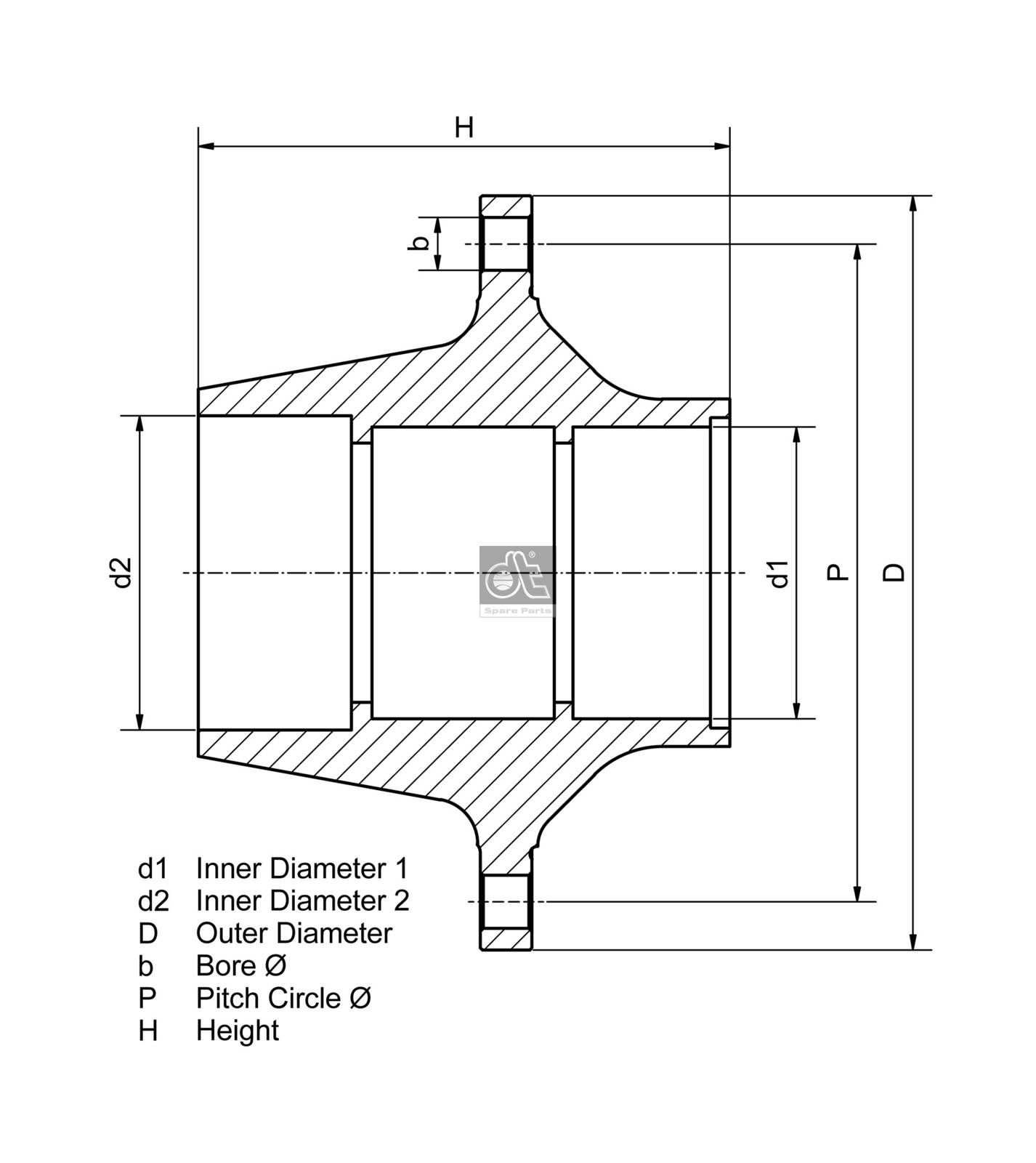 DT Spare Parts Wheel Hub Article number: 6.54015 cheaply