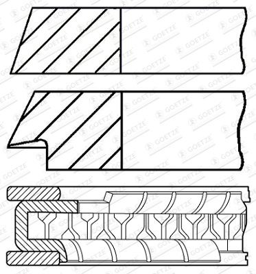 GOETZE ENGINE Piston Ring Kit Article number: 08-102406-00 cheaply