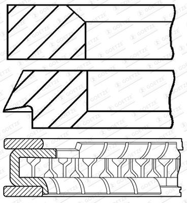 GOETZE ENGINE Комплект сегменти артикулен номер: 08-424807-10 евтино