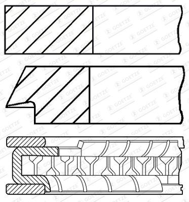 GOETZE ENGINE Комплект сегменти артикулен номер: 08-436405-00 евтино