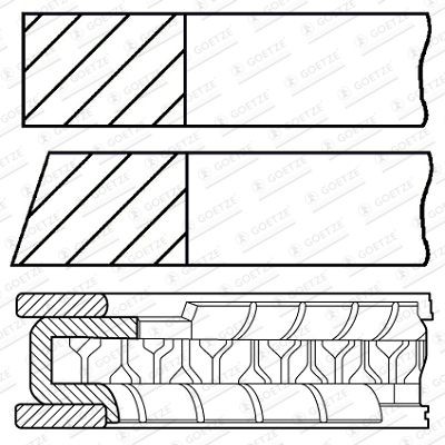 GOETZE ENGINE Комплект сегменти артикулен номер: 08-445505-00 евтино