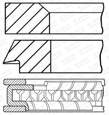 GOETZE ENGINE Комплект сегменти артикулен номер: 08-446605-00 евтино