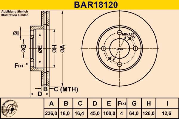 Barum Bremsscheibe Artikelnummer: BAR18120 kaufen