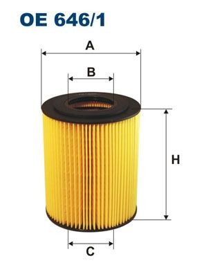 FILTRON Eļļas filtrs raksta numurs: OE646/1 lēti