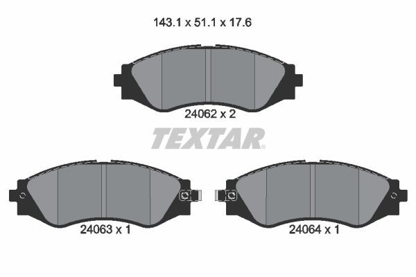TEXTAR Brake pad set Article number: 2406201 cheaply