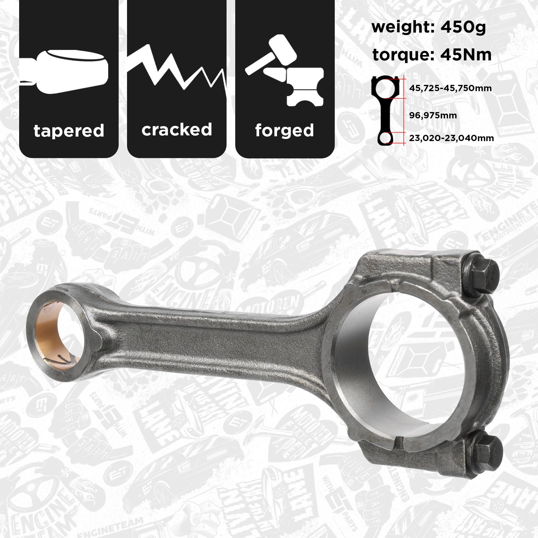 ET ENGINETEAM OM0032 Plejlstang CORSA 1.3 CDTI (F08, F68) 70 HK Diesel 2009