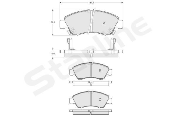 STARLINE Bremseklosser artikkelnummer: BD S151 billig