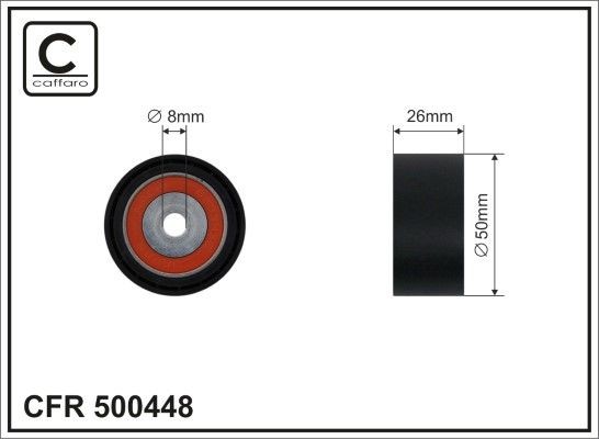 CAFFARO Deflection / Guide Pulley, v-ribbed belt Article number: 500448 cheaply