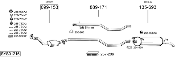 BOSAL Lõppsummuti Artikli number: 177-157 soodsalt