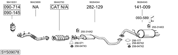 BOSAL 889-443 Remonditoru, Katalüsaator CORSA 1.7 DTI (F08, F68) 75 HP Diisel 2009