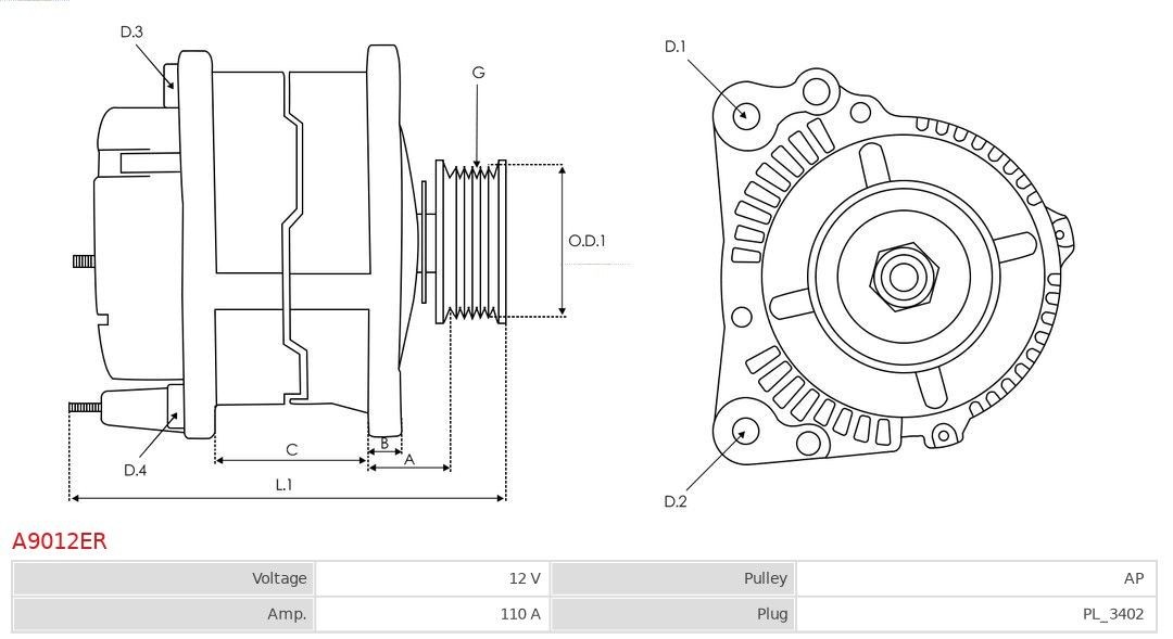 AS-PL Generaator Artikli number: A9012ER soodsalt