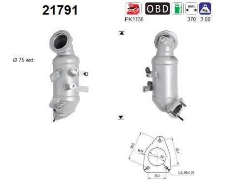 AS Catalytic converter Article number: 21791 cheaply