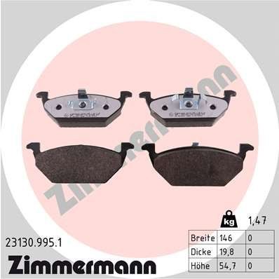 ZIMMERMANN Brake pad set Article number: 23130.995.1 cheaply