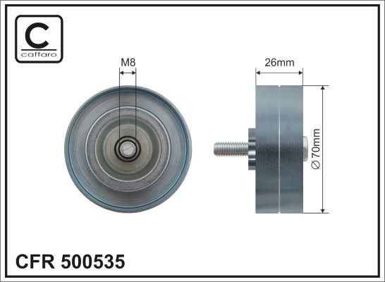 CAFFARO Deflection / Guide Pulley, v-ribbed belt Article number: 500535 cheaply