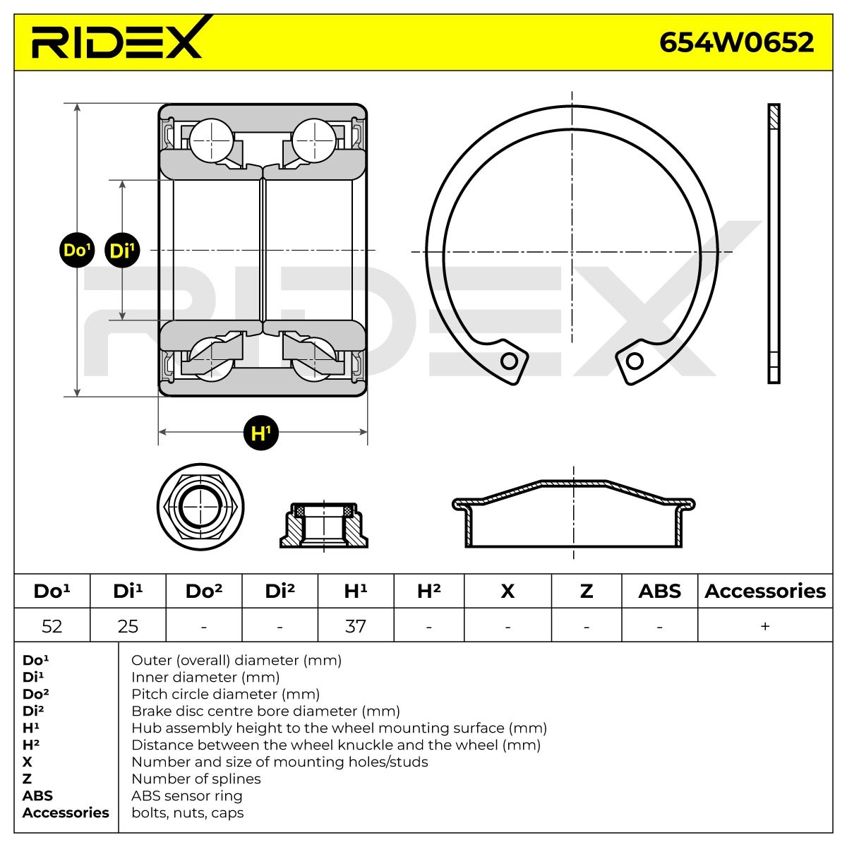 RIDEX Rattalaagrikomplekt Artikli number: 654W0652 soodsalt