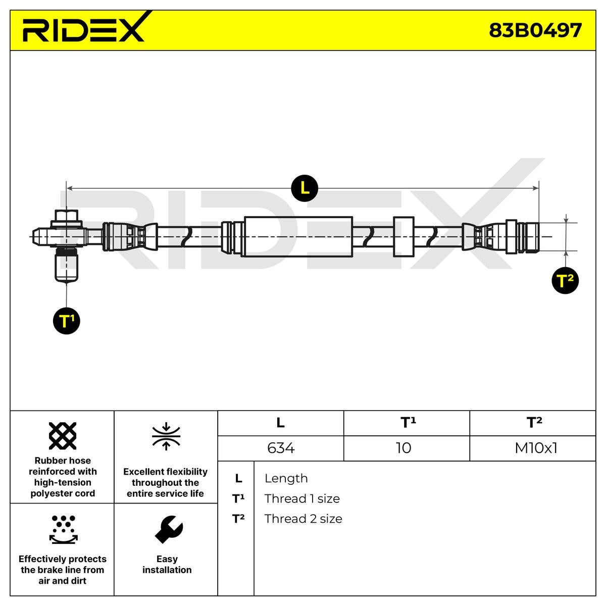 RIDEX Pidurivoolik Artikli number: 83B0497 soodsalt