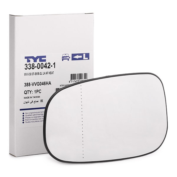 TYC Mirror Glass, outside mirror Article number: 338-0042-1 cheaply