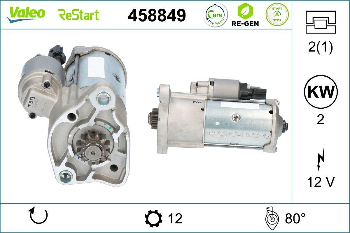 VALEO Starter motor Article number: 458849 cheaply