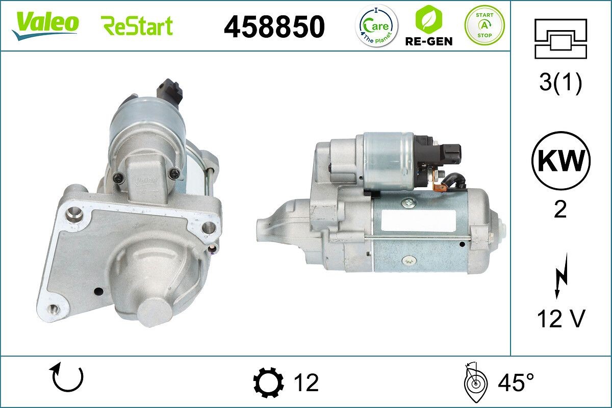 VALEO Starter motor Article number: 458850 cheaply