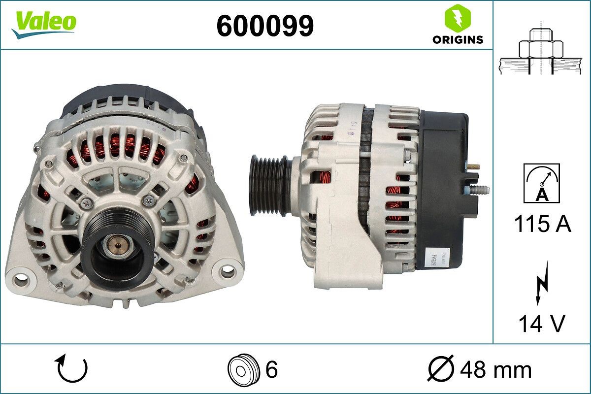 VALEO Alternator Article number: 600099 cheaply