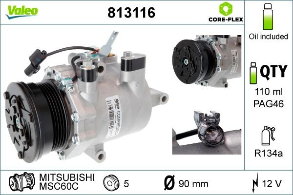 VALEO Air conditioning compressor Article number: 813116 cheaply