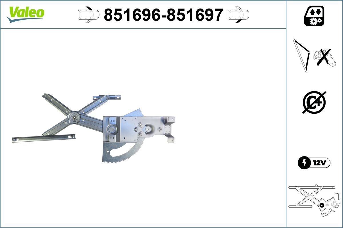 VALEO Window regulator Article number: 851696 cheaply
