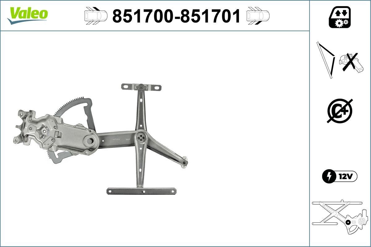 VALEO Window regulator Article number: 851700 cheaply
