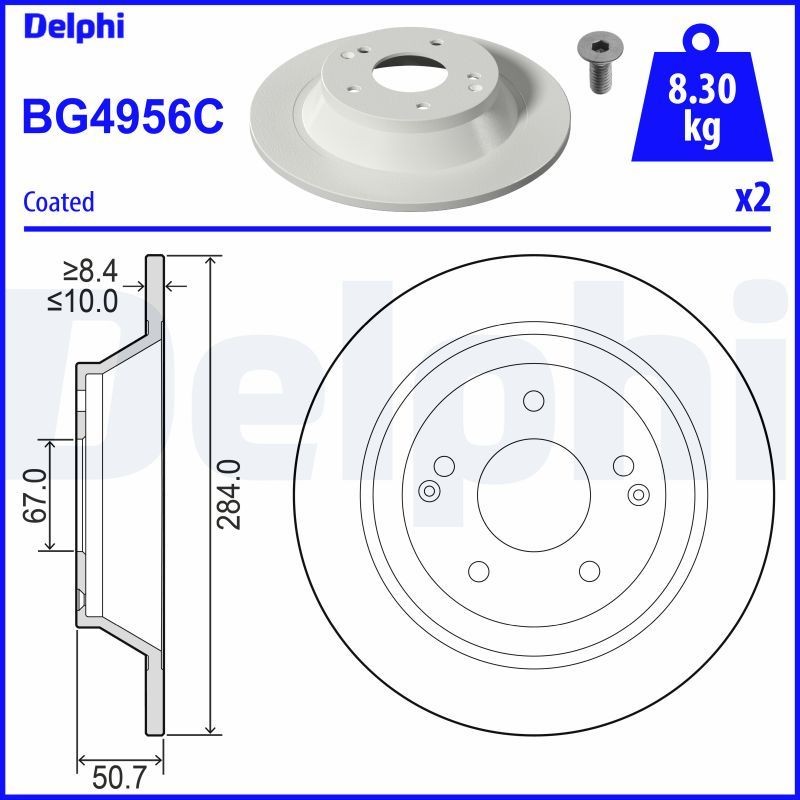 DELPHI Brake disc Article number: BG4956C cheaply