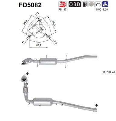 AS Diesel particulate filter Article number: FD5082 cheaply