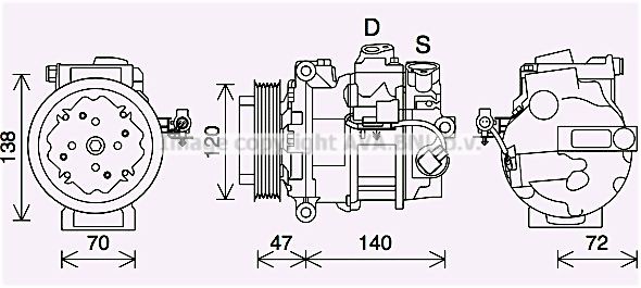 PRASCO Air conditioning compressor Article number: JRK057 cheaply