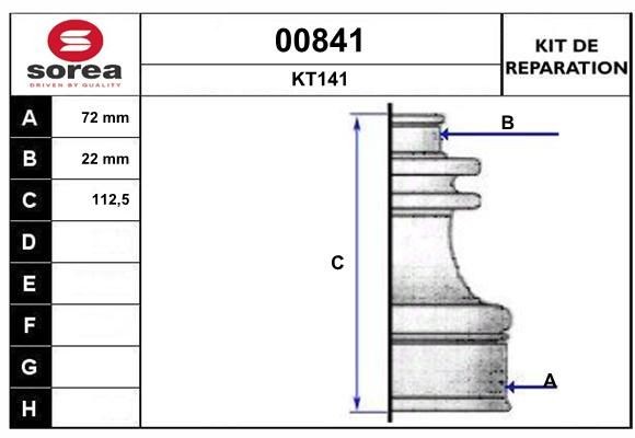 SNRA Bellow Set, drive shaft Article number: 00841 cheaply